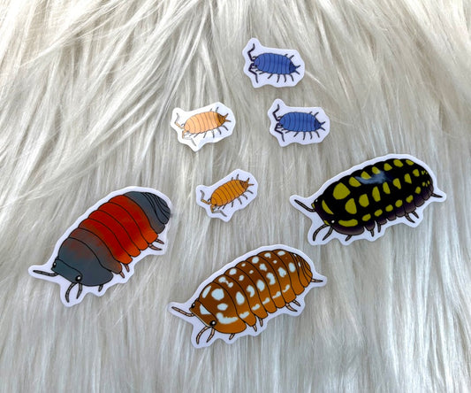 Assorted Isopods Transparent Vinyl Stickers